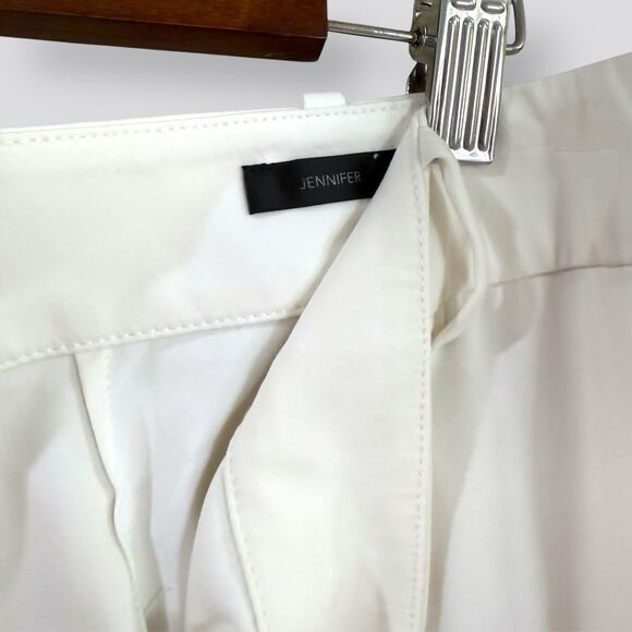 ST. JOHN Jennifer White Pants Trousers Straight Leg Front Seam Womens Size 14 - Picture 5 of 12